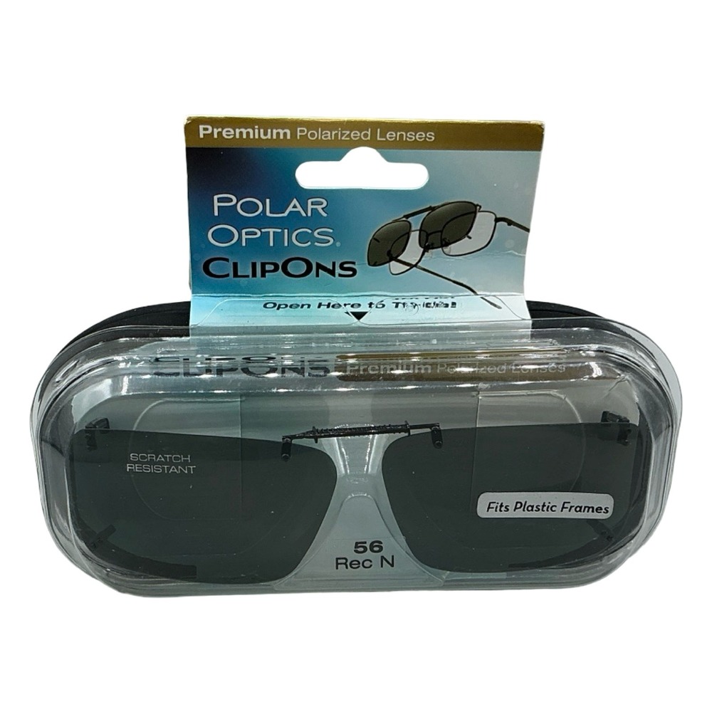Polar Optics Clip Ons Premium Polarized Lenses 56 Rec N Gray Lenses Fits Plastic